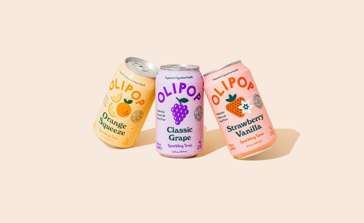 Can of Strawberry Vanilla, Classic Grape and Orange Squeeze